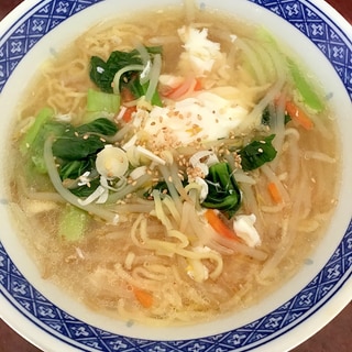 小松菜入り玉子タンメン（マルちゃん正麺塩ラーメン）